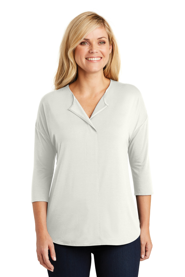 Port Authority Embroidered Women's Concept 3/4-Sleeve Soft Split Neck Top
