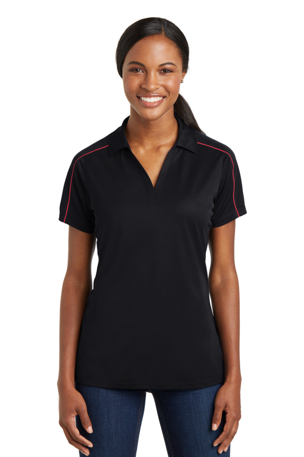 Sport-Tek Embroidered Women's Micropique Sport-Wick Piped Polo