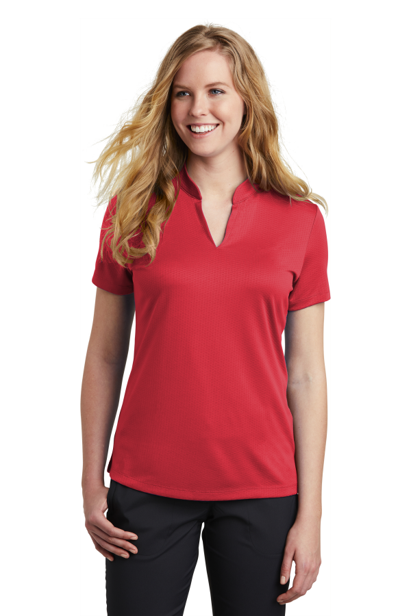 Nike Embroidered Women's Dri-FIT Hex Textured V-Neck Top
