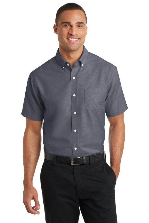 Port Authority Embroidered Men's Short Sleeve SuperPro Oxford Shirt