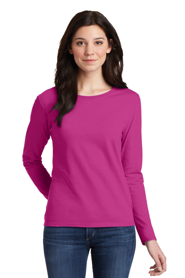 Gildan Embroidered Women's 100% Heavy Cotton Long Sleeve T-Shirt